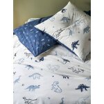 Parure housse de couette enfant et taie d'oreiller hello dinos cru / vert
