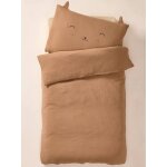 Parure housse de couette gaze nutty cappuccino