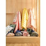 Parure housse de couette et taie d'oreiller avec coton recyclé transat rayé rose Parure housse de couette et taie d'oreiller avec coton recyclé transat rayé rose
