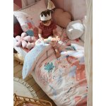 Parure housse de couette + taie d'oreiller enfant abc princesse mauve