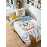 Parure housse de couette + taie d'oreiller enfant academic �cru