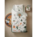 Parure housse de couette + taie d'oreiller enfant ma cabane bleu gris