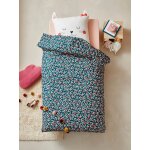 Parure housse de couette + taie d'oreiller enfant chat waou bleu / multicolore Parure housse de couette + taie d'oreiller enfant chat waou bleu / multicolore