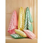 Parure housse de couette + taie d'oreiller enfant avec coton recyclé transat rayé vert Parure housse de couette + taie d'oreiller enfant avec coton recyclé transat rayé vert