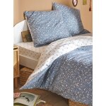 Parure housse de couette + taie d'oreiller enfant india blue, réversible avec coton recyclé bleu imprimé ... Parure housse de couette + taie d'oreiller enfant india blue, réversible avec coton recyclé bleu imprimé ...