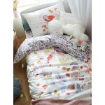 Parure housse de couette + taie d'oreiller enfant north folk blanc imprim