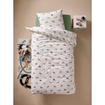 Parure housse de couette + taie oreiller essentiels chantier, avec coton recycl multicolore
