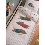 Parure housse de couette et taie d'oreiller ray� bleu