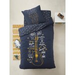 Parure housse de couette + taie d'oreiller rock star marine fonc