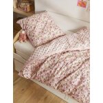Parure housse de couette et taie d'oreiller rose imprim�