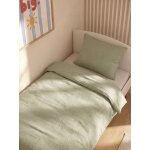 Parure housse de couette et taie d'oreiller unie vert sauge
