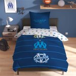 Parure de lit 100% coton, om c�l�bration bleu