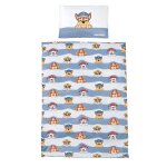 Parure de lit bb et enfant en coton 2 pices pat patrouille bleu imprim pat' patrouille