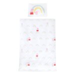 Parure de lit bb et enfant en coton 2 pices peppa pig blanc imprim peppa pig