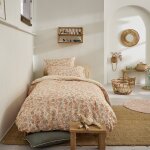Parure de lit enfant imprim�e en coton, taie carr�e, allure rose