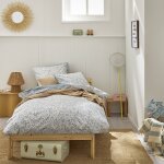 Parure de lit enfant imprime en coton, taie rectangle, sous l'ocan bleu clair