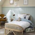 Parure de lit enfant imprim�e en percale de coton, 1 taie carr�e, la parade en fete bleu