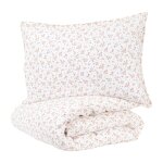 Parure de lit gaze de coton bio fleurs roses