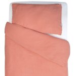 Parure de lit housse de couette et taie d'oreiller jeanne terracotta