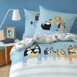 Parure de lit imprim�e 100% coton, bluey together bleu