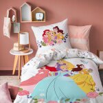 Parure de lit imprime 100% coton, disney home princesse bal blanc