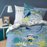 Parure de lit imprim�e 100% coton, explorateur gris
