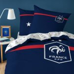 Parure de lit imprime 100% coton, fff challenge bleu marine