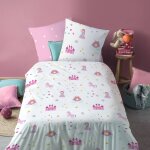 Parure de lit imprim�e 100% coton, merveille rose