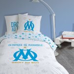 Parure de lit imprim�e 100% coton, om univers blanc