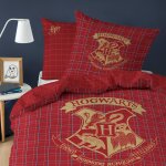 Parure de lit imprime en flanelle de coton, harry potter tartan rouge
