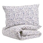 Parure de lit percale coton bio bleu