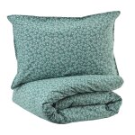 Parure de lit percale coton bio vert