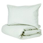 Parure de lit percale coton bio vert sauge