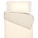 Parure de lit r�versible gaze de coton & nid d'abeille beige