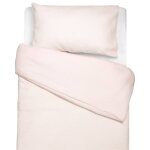 Parure de lit r�versible gaze de coton & nid d'abeille rose