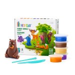 Pte  modeler lgre hey clay 15 pots animaux de la fort - ds 3 ans multicolore