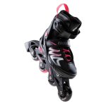Patins � roulettes align�es (39 - 43 fr) synth�tique ramen noir / fuchsia pastel
