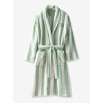 Peignoir de bain adulte mixte rayures transat capsule famille personnalisable, avec coton recycl� ray� ...