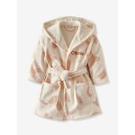 Peignoir de bain b�b� en coton bio * personnalisable happy sky beige imprim�
