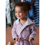 Peignoir de bain b�b� personnalisable fleurettes violet