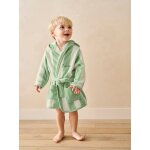 Peignoir de bain bébé rayures transat capsule famille personnalisable, avec coton recyclé rayé vert Peignoir de bain bébé rayures transat capsule famille personnalisable, avec coton recyclé rayé vert