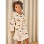 Peignoir de bain enfant chantier personnalisable, avec coton recycl blanc imprim
