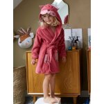 Peignoir de bain enfant chat framboise