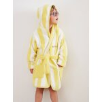 Peignoir de bain enfant rayures transat capsule famille personnalisable, avec coton recycl ray jaune ...