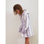 Peignoir de bain enfant rayures transat capsule famille personnalisable, avec coton recycl ray violet ...