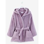 Peignoir de bain enfant uni � capuche, personnalisable parme