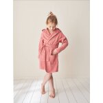 Peignoir de bain enfant uni avec coton recycl, personnalisable bois de rose