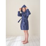 Peignoir de bain enfant uni avec coton recycl, personnalisable marine