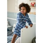 Peignoir de bain rayé enfant à capuche et personnalisable bleu / blanc Peignoir de bain rayé enfant à capuche et personnalisable bleu / blanc
