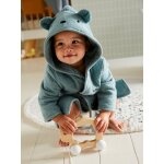Peignoir b�b� animal en gaze de coton bio * personnalisable bleu canard